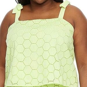 Ryegrass Square Neck Tie Strap Tank Size 2X